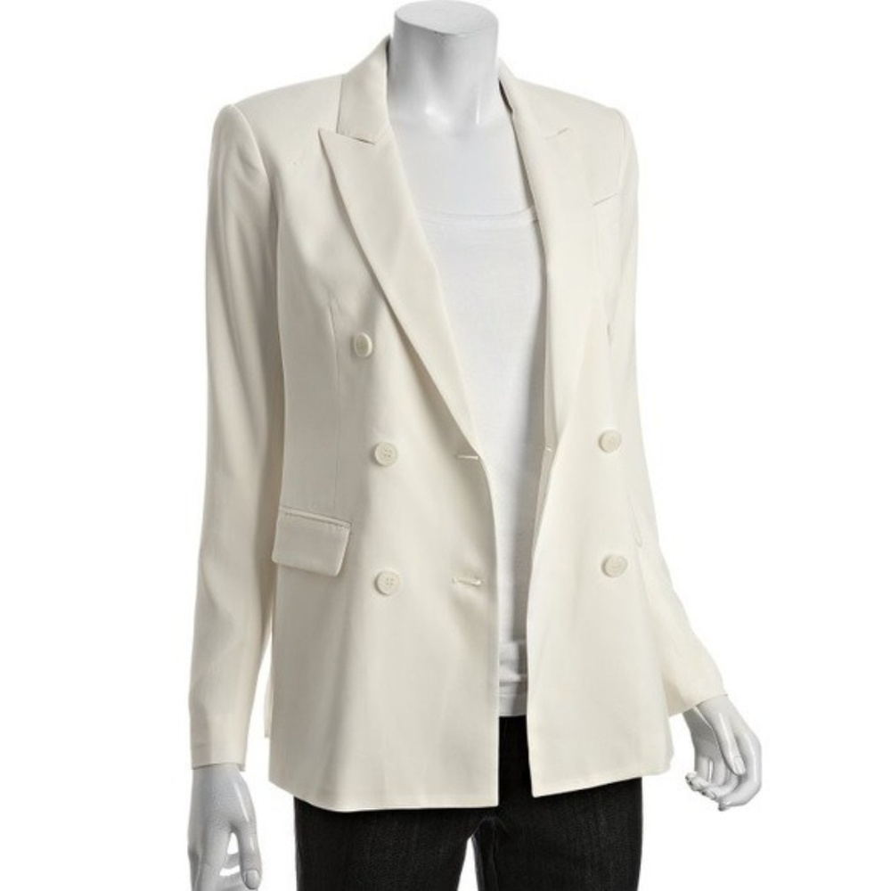 Theory Yamara Ivory Silk Blazer